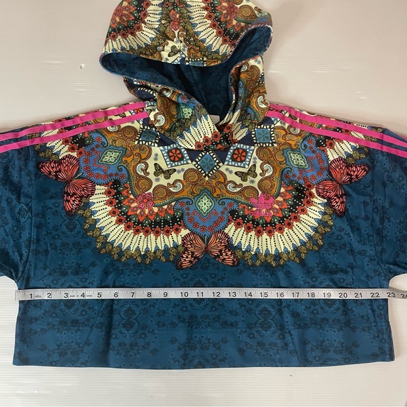 Adidas X Farm Rio Borbomix Trefoil Crop Top Sweatshirt S - Picture 7 of 8